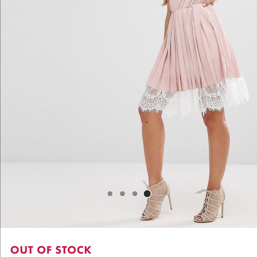 Boohoo eyelash lace pleated midi dress - Picture 5 of 5